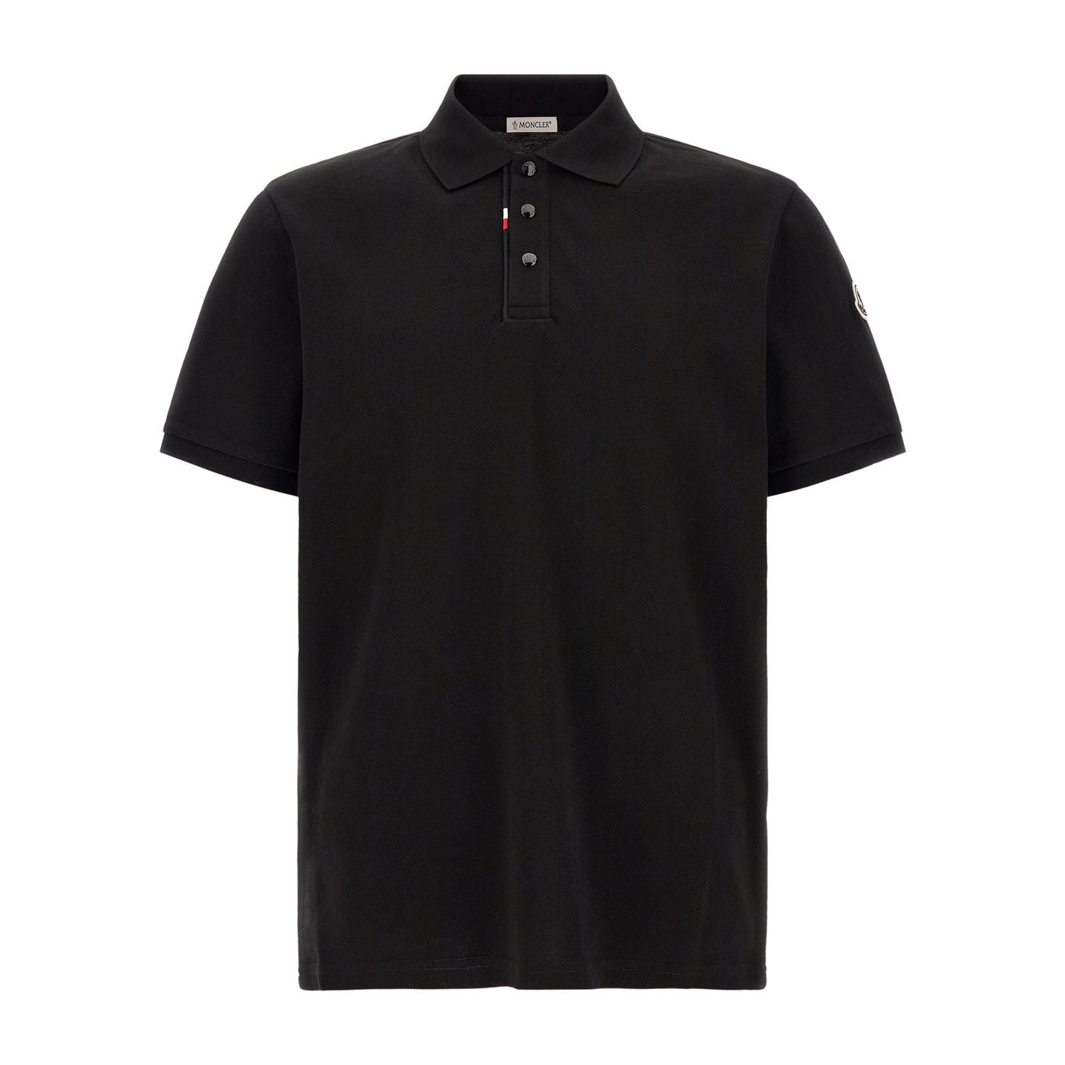 Moncler Black Cotton Polo Shirt