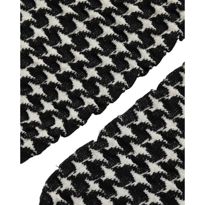 Dolce & Gabbana Black White Houndstooth Ankle Length Socks