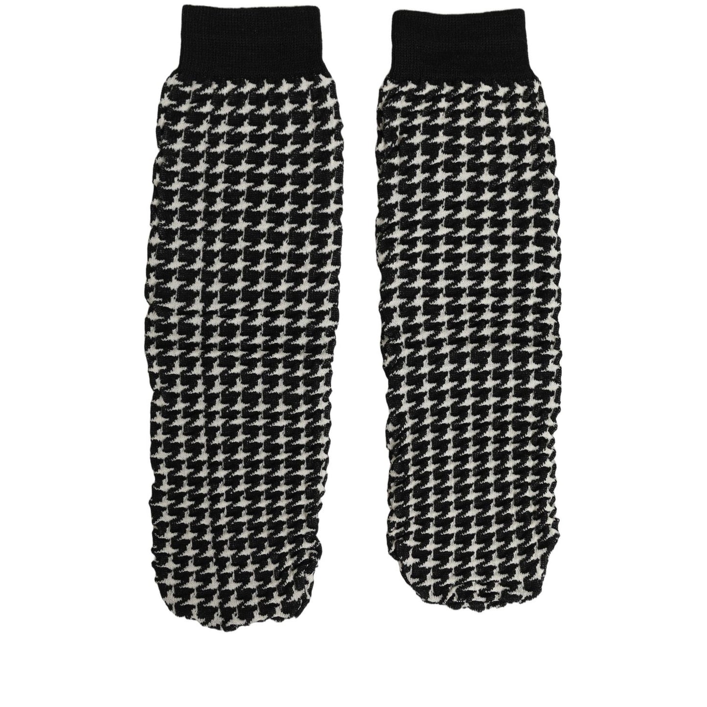 Dolce & Gabbana Black White Houndstooth Ankle Length Socks