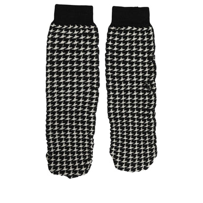 Dolce & Gabbana Black White Houndstooth Ankle Length Socks