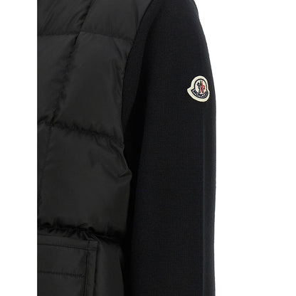 Moncler Black Virgin Wool Cardigan