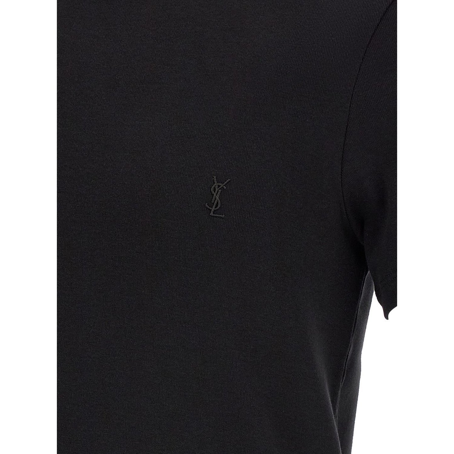 Saint Laurent Black Cotton T-Shirt