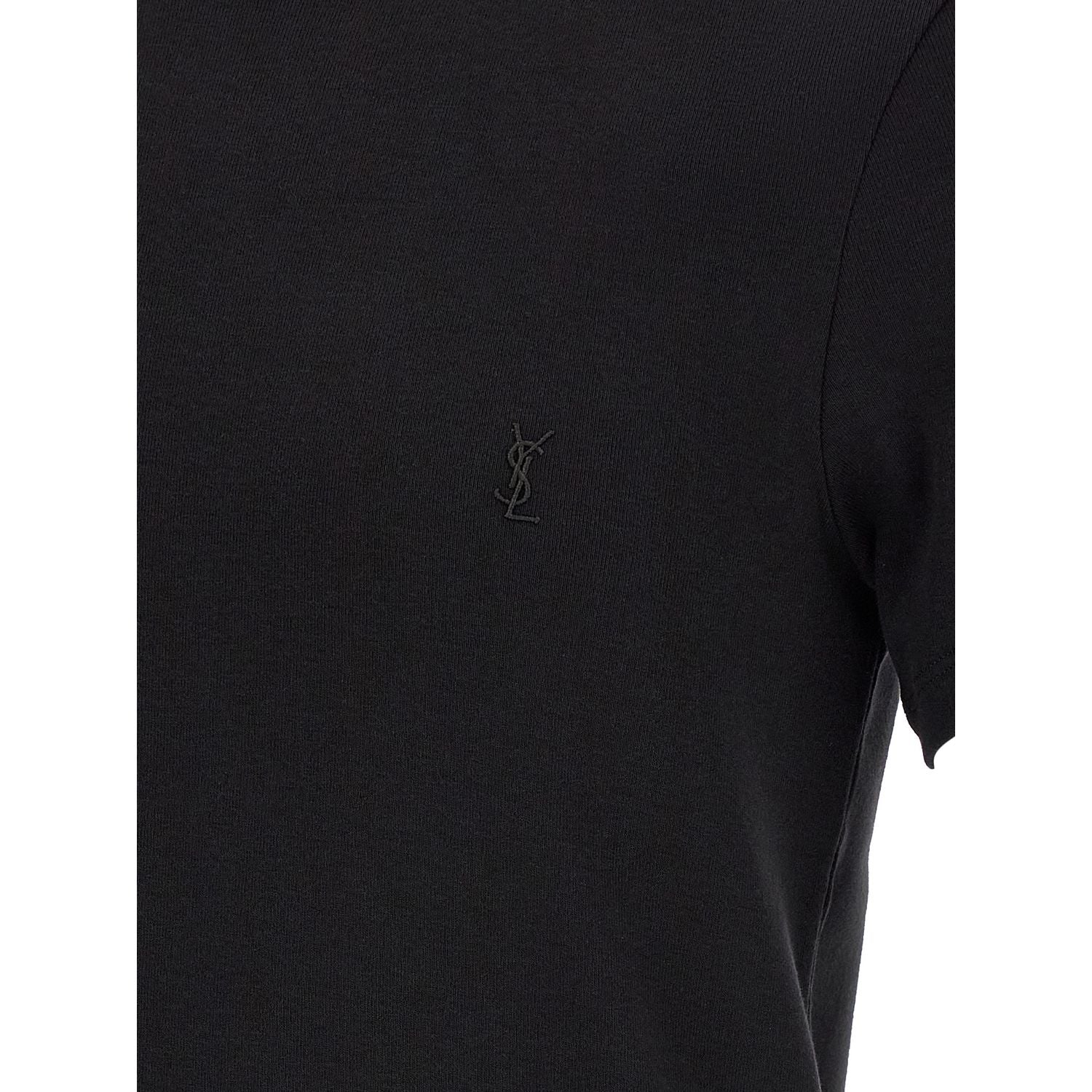 Saint Laurent Black Cotton T-Shirt