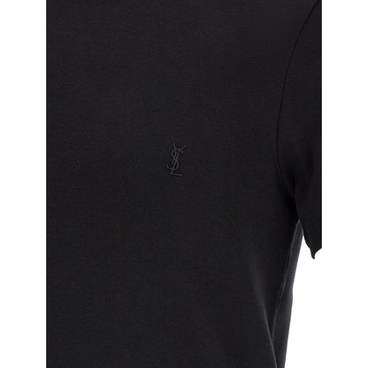 Saint Laurent Black Cotton T-Shirt