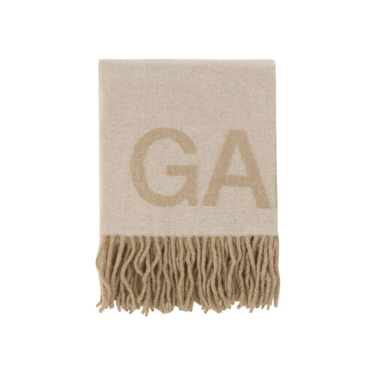 Ganni Beige Wool Oves Aries Scarf
