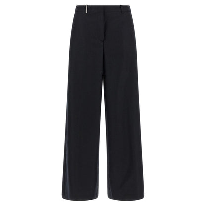 Peserico Blue Virgin Wool Casual Pants