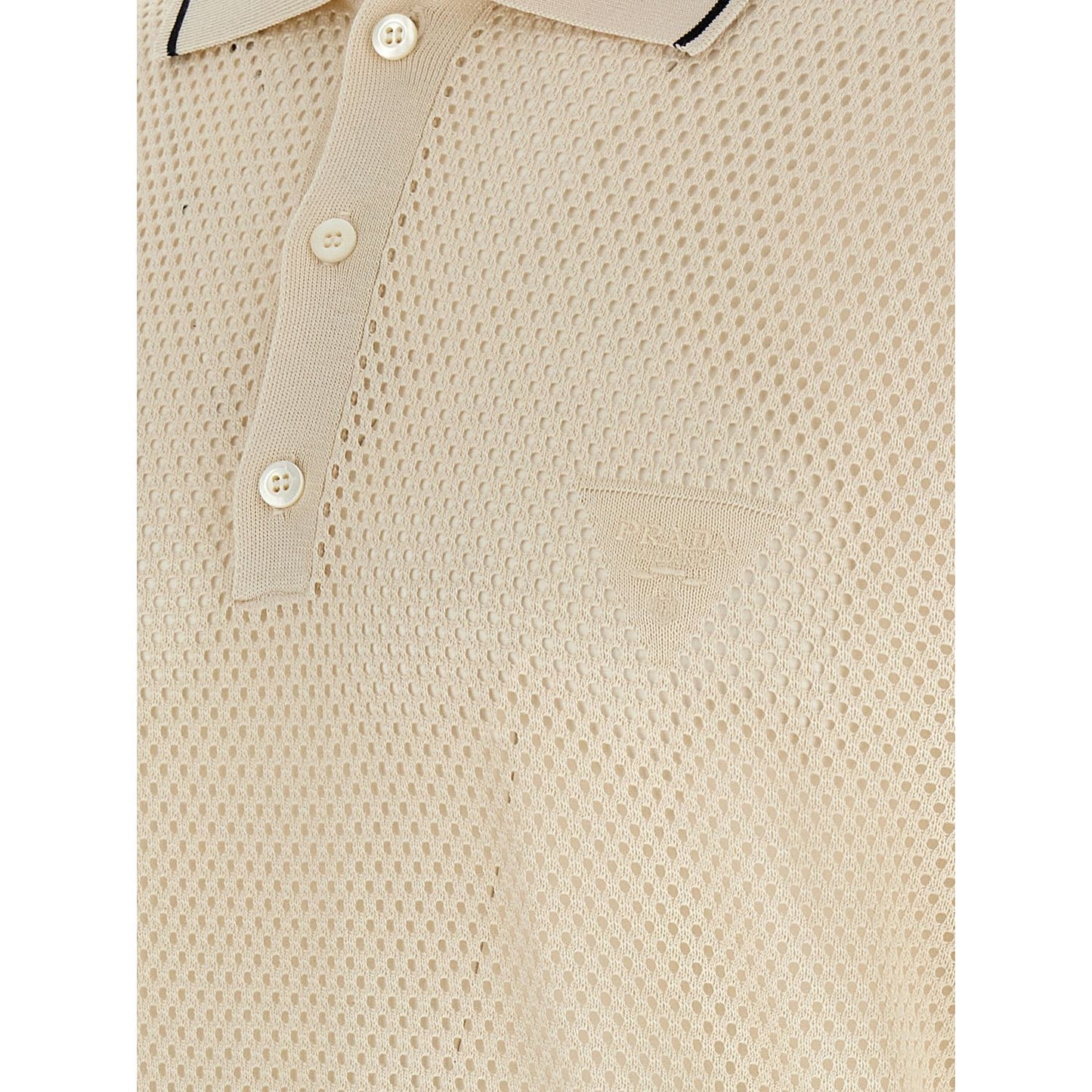 Prada White Silk Polo Shirt