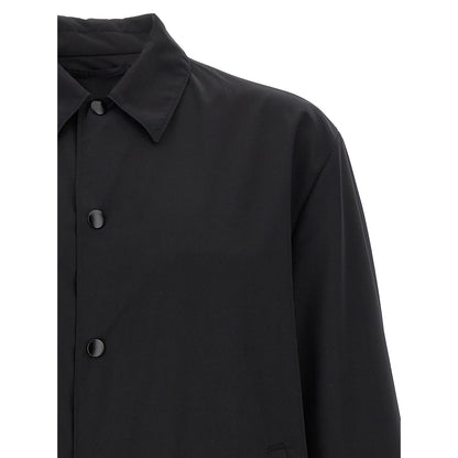 Prada Black Virgin Wool Full-Length Jacket