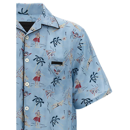 Prada Blue Viscose Blouse