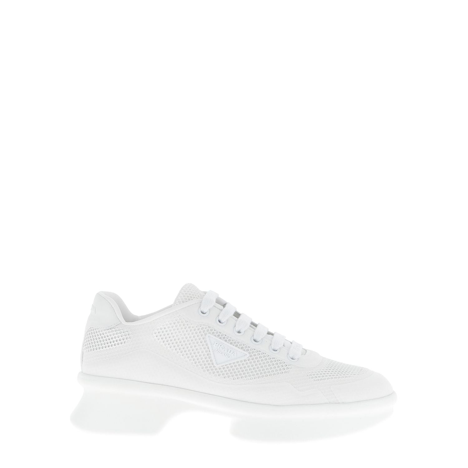 Prada White Polyester Athletic Sneakers