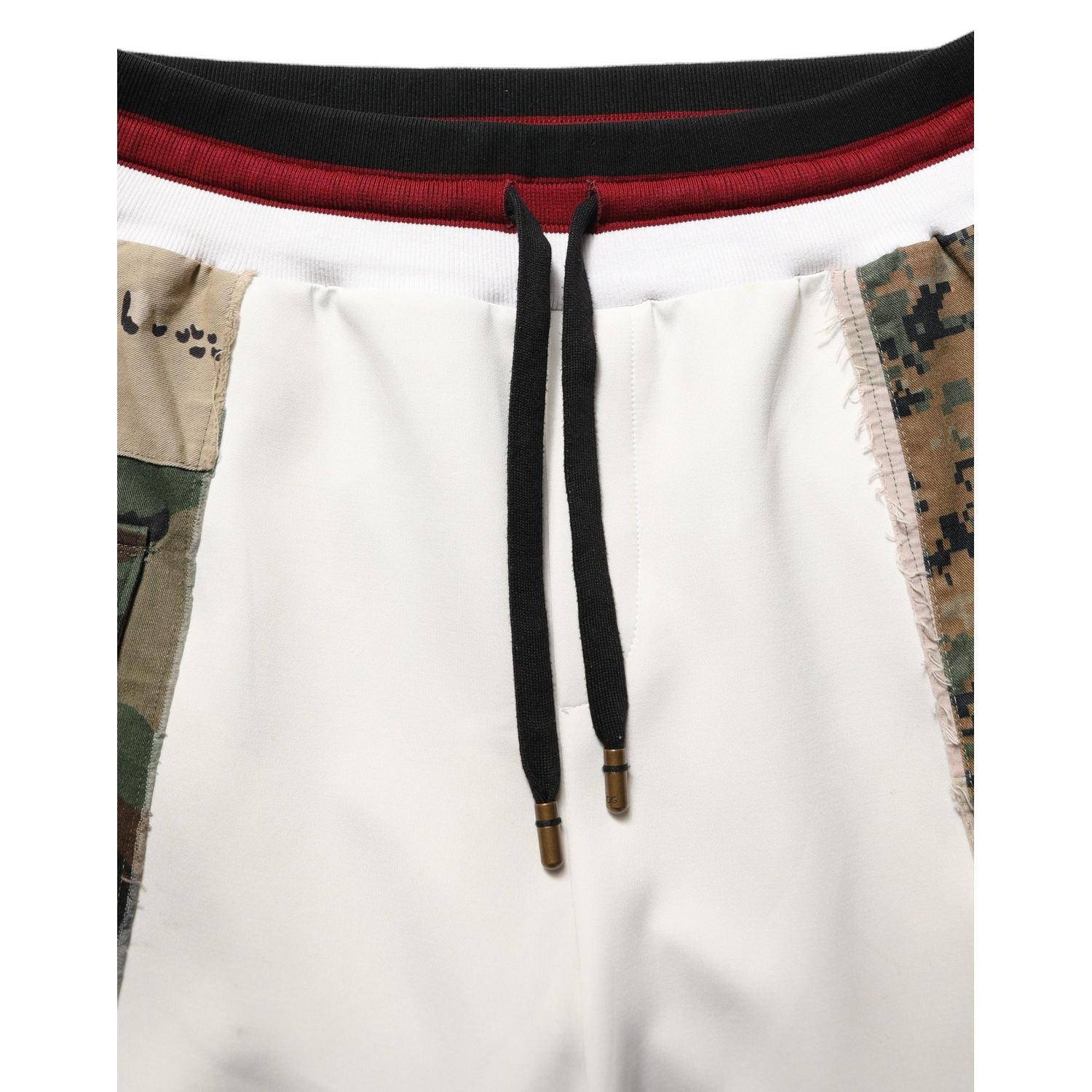 Dolce & Gabbana White Camouflage Patchwork Sweatpants Pants