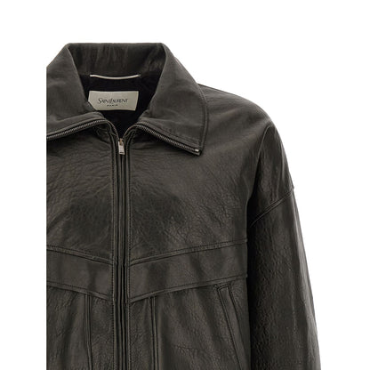 Saint Laurent Black Lamb Leather Leather Jacket