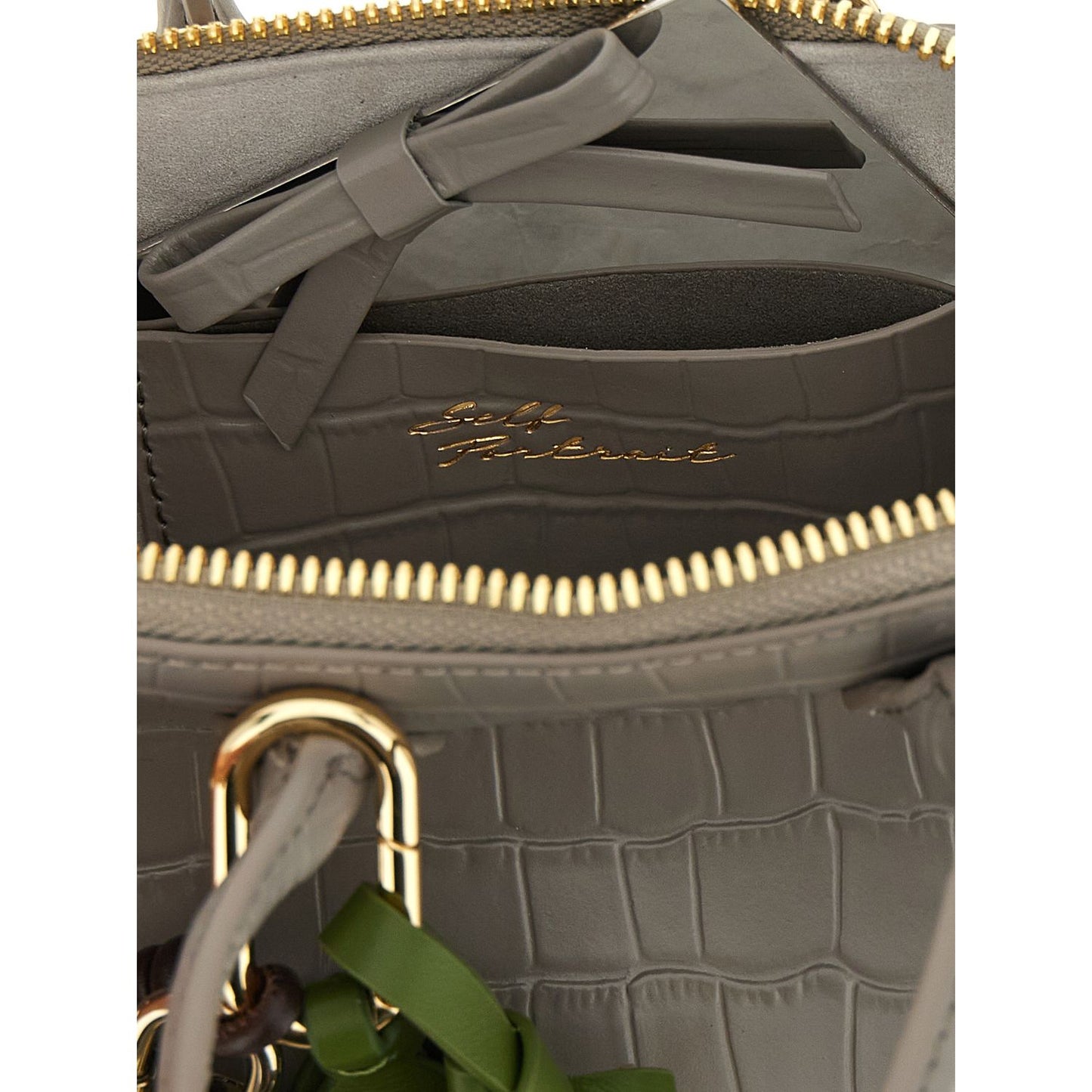 Self-Portrait Gray Cowhide Handbag