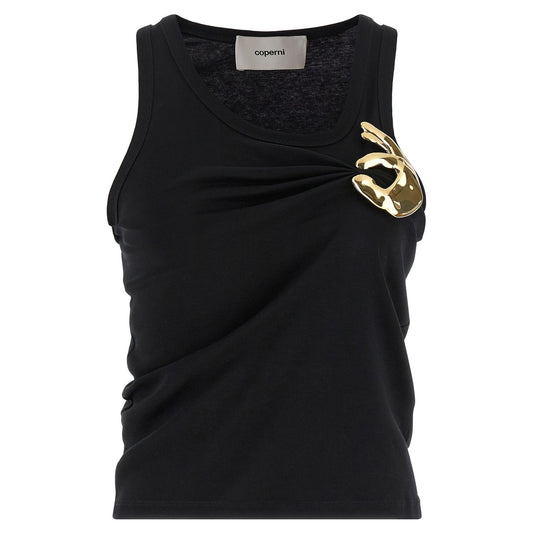 Coperni Black Cotton Tank Tops