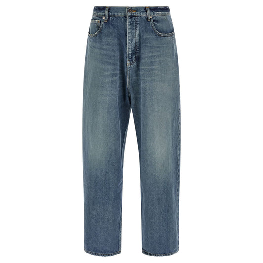 Balenciaga Blue Cotton Relaxed Fit Jeans