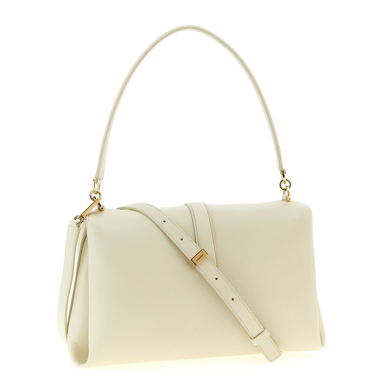 Ferragamo White Calfskin Shoulder Bag