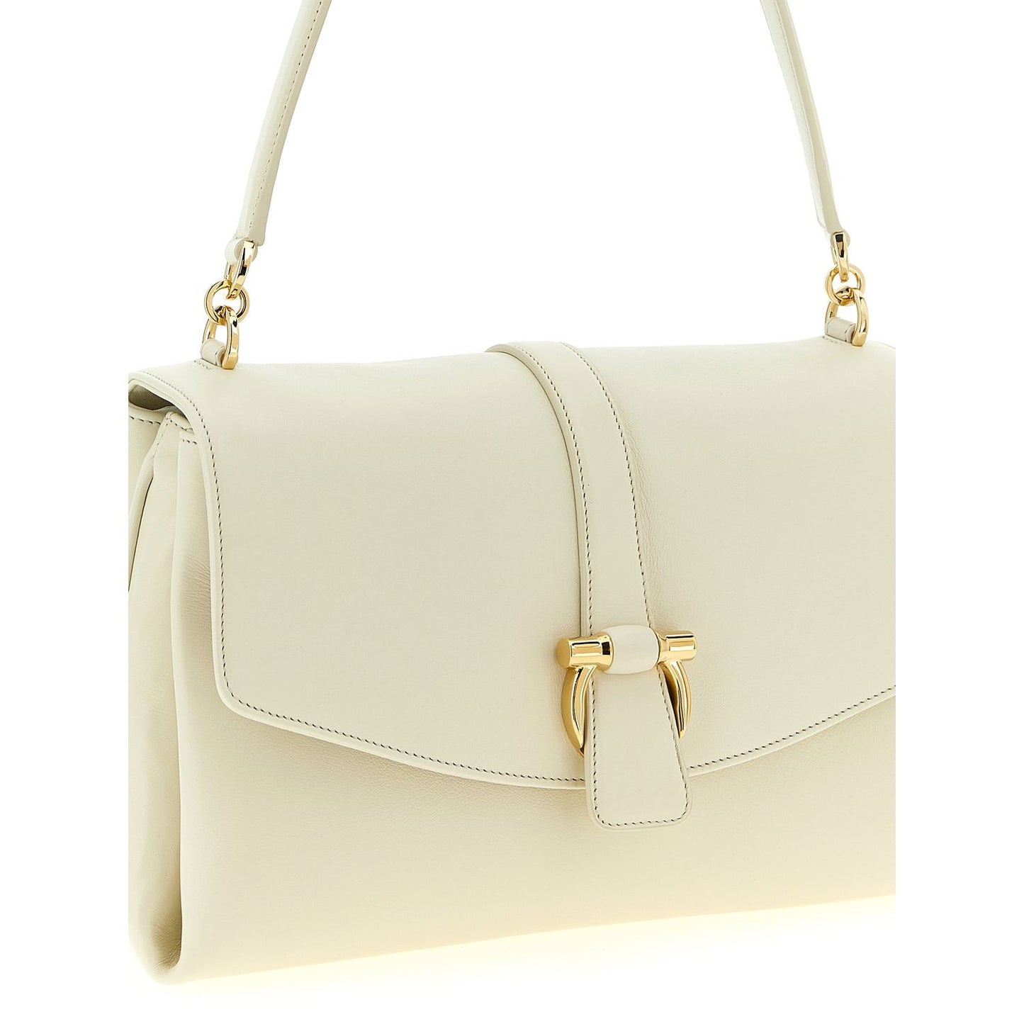 Ferragamo White Calfskin Shoulder Bag
