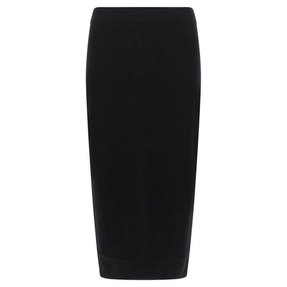 Max Mara Black Viscose Midi Skirt