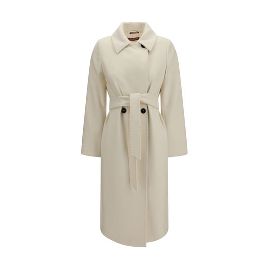 Max Mara White Wool Oves Aries Coat