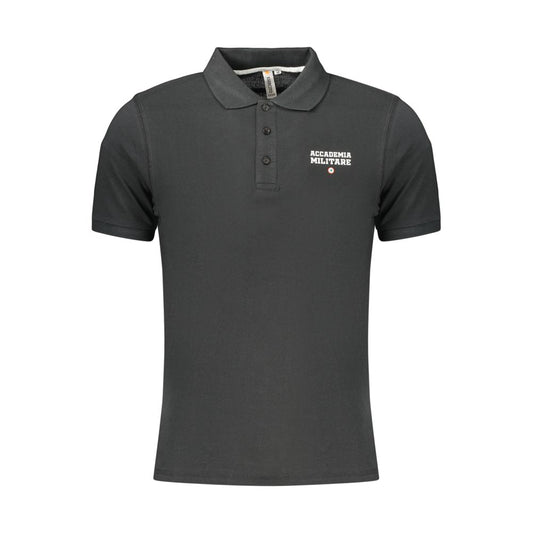 Accademia Militare Black Cotton Polo Shirt