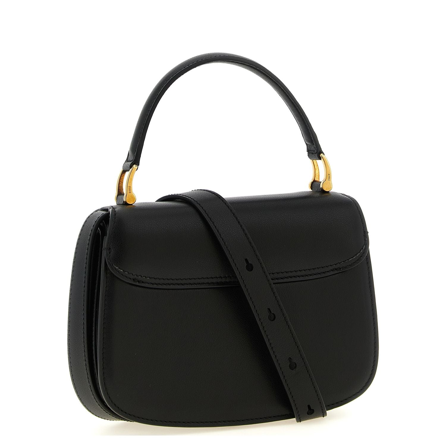 Ami Paris Black Cowhide Handbag