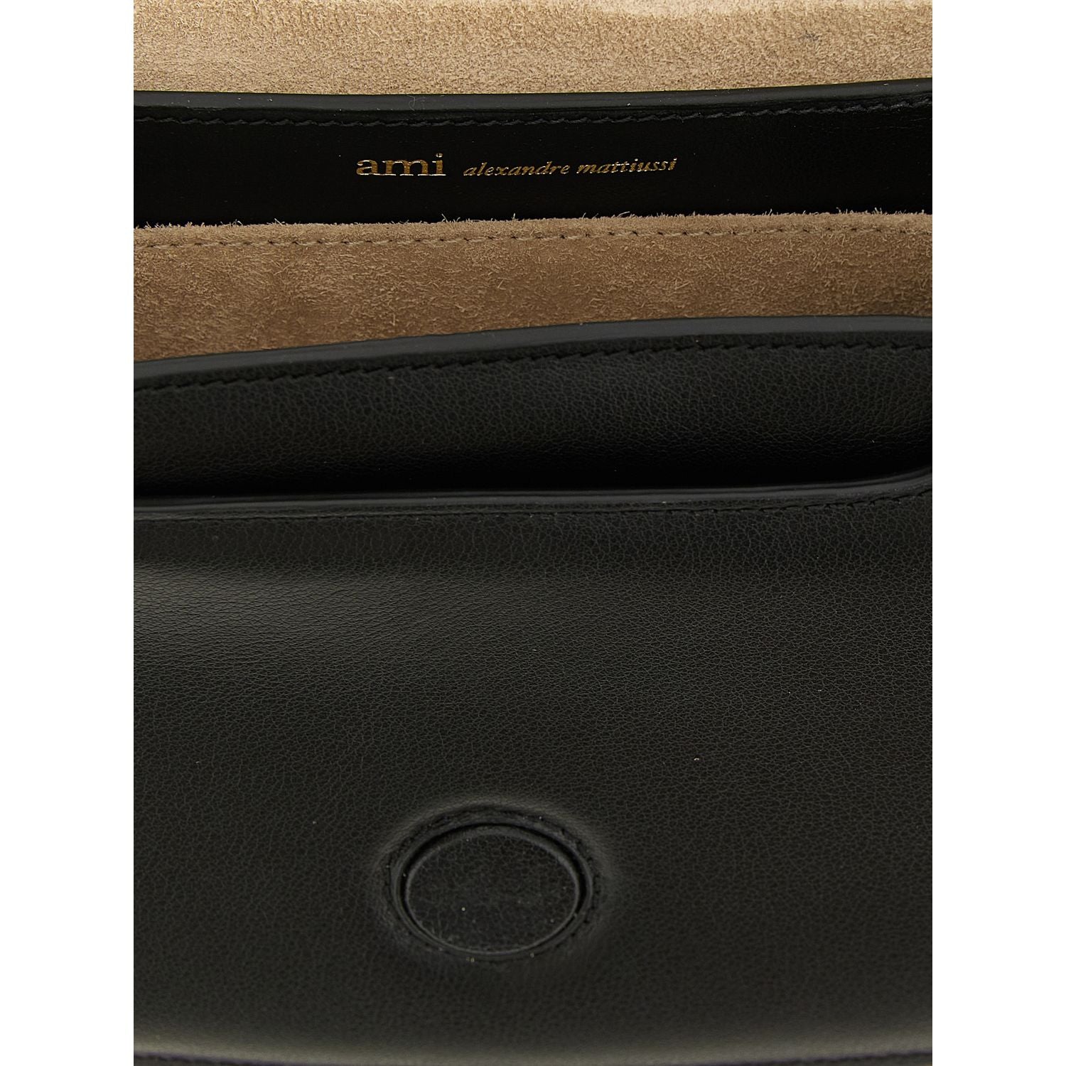 Ami Paris Black Cowhide Crossbody Bag