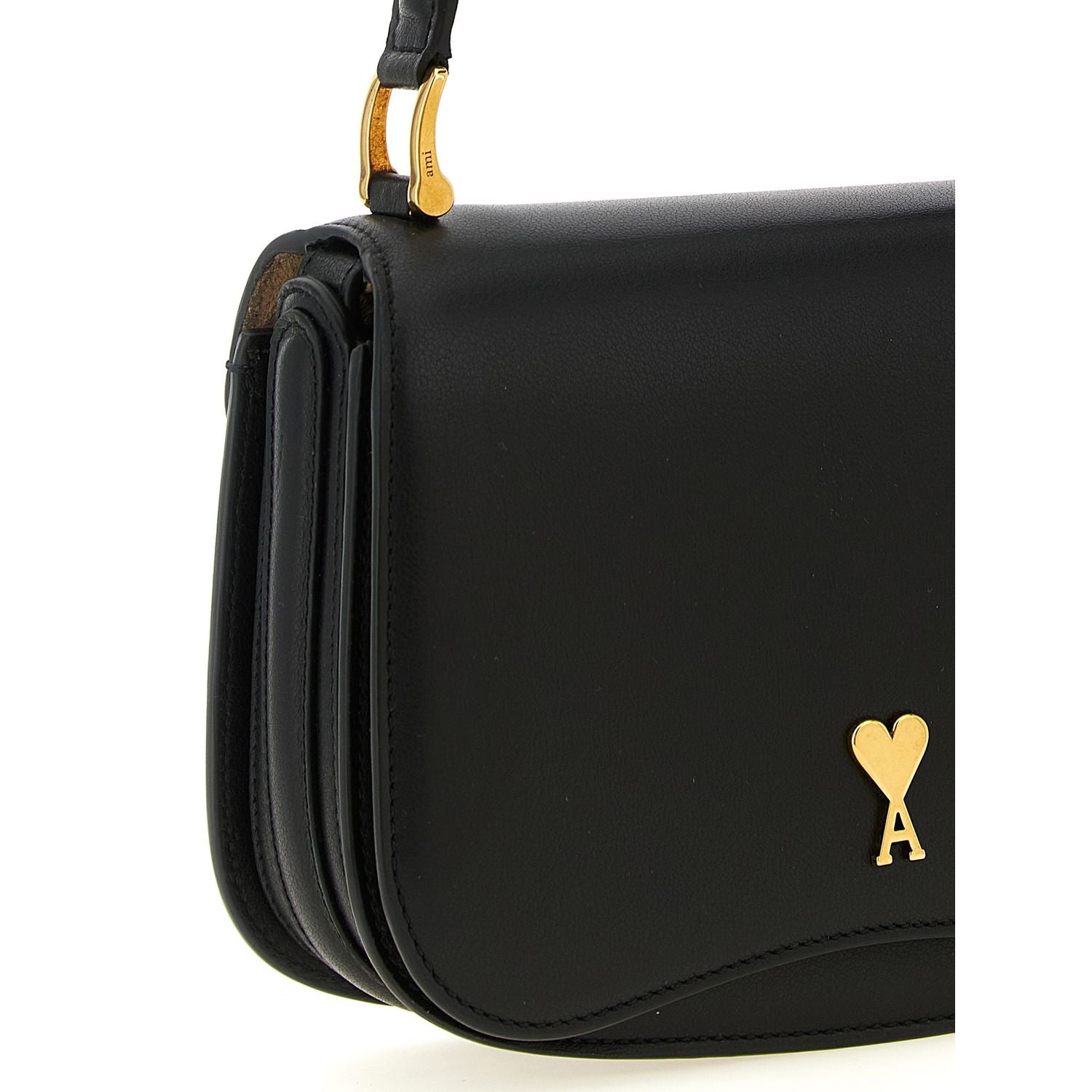 Ami Paris Black Cowhide Handbag