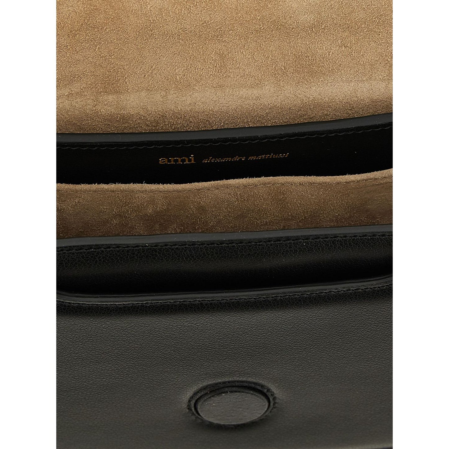 Ami Paris Black Cowhide Handbag