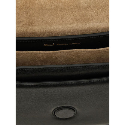 Ami Paris Black Cowhide Handbag