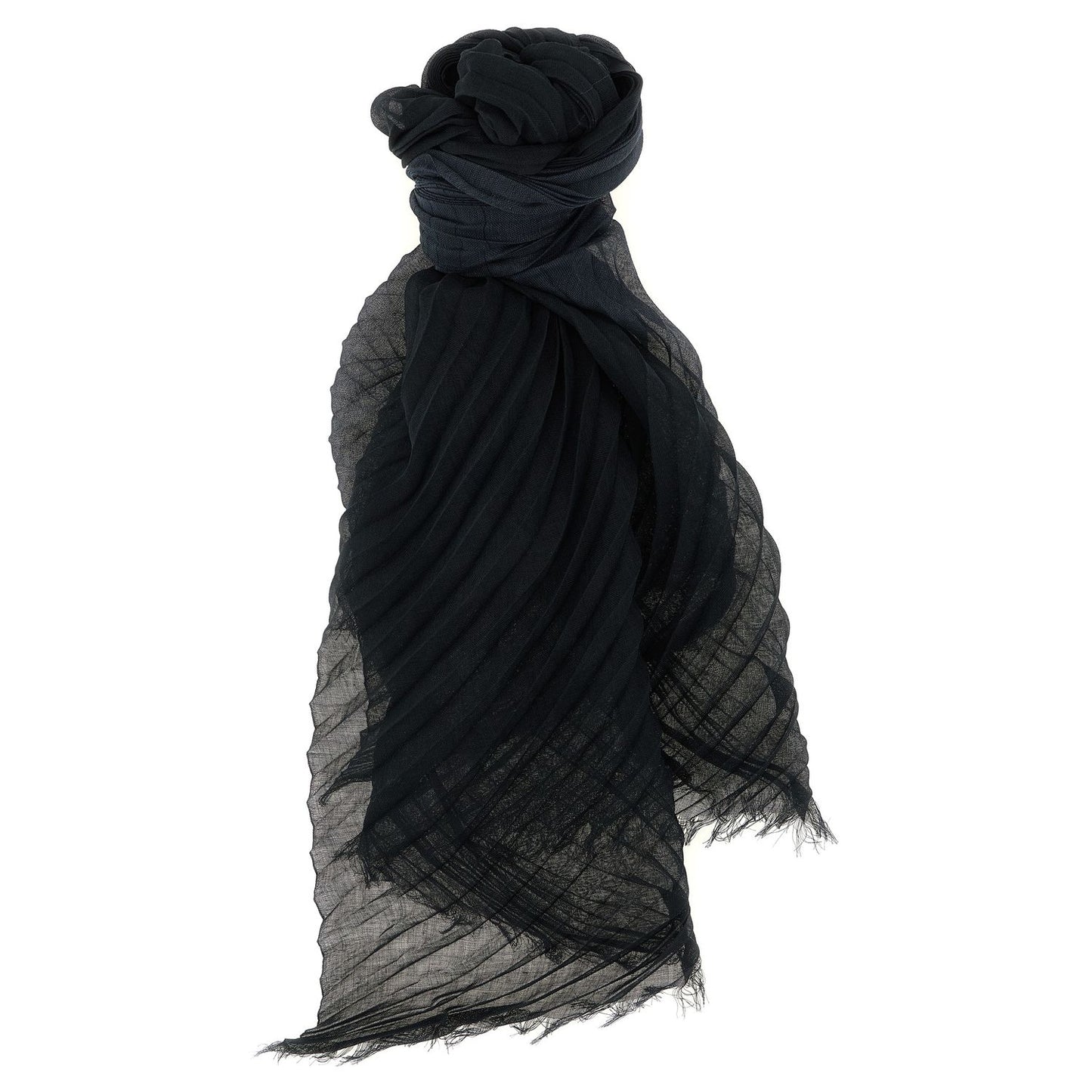 Issey Miyake Black Polyester Scarf
