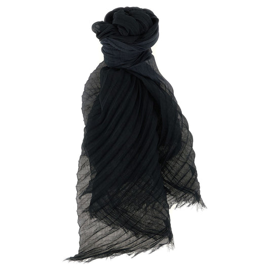 Issey Miyake Black Polyester Scarf