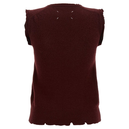 Maison Margiela Bordeaux Virgin Wool Sleeveless Jacket