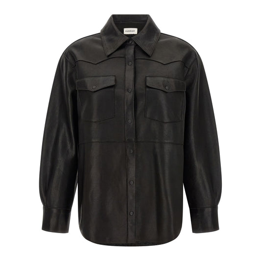 P.A.R.O.S.H. Black Lamb Leather Blouse