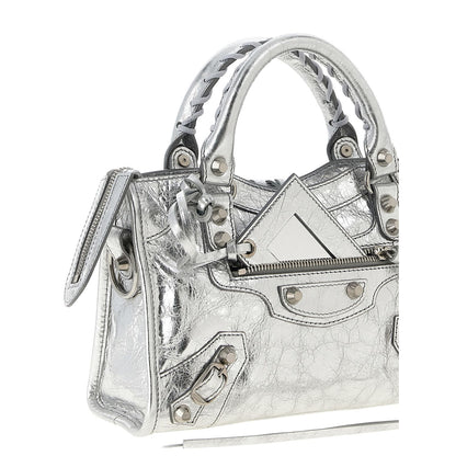 Balenciaga Silver Lamb Leather Handbag