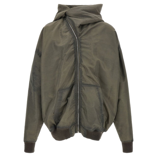 Rick Owens Gray Nylon Shell Jacket