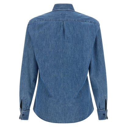 Brunello Cucinelli Blue Cotton Blouse