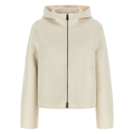 Fendi White Virgin Wool Full-Length Jacket