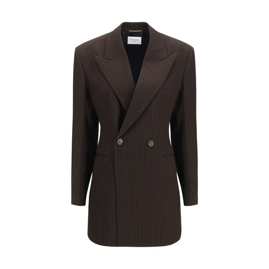 Saint Laurent Brown Wool Oves Aries Full-Length Jacket