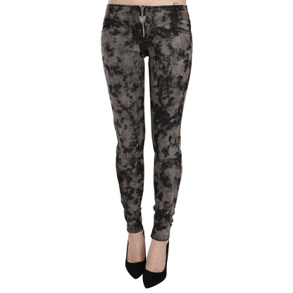 Just Cavalli Black Gray Faded Low Waist Skinny Denim Trousers Jeans Jeans & Pants