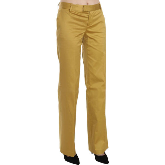 Just Cavalli Mustard Yellow Straight Formal Trousers Pants PAN70344-04