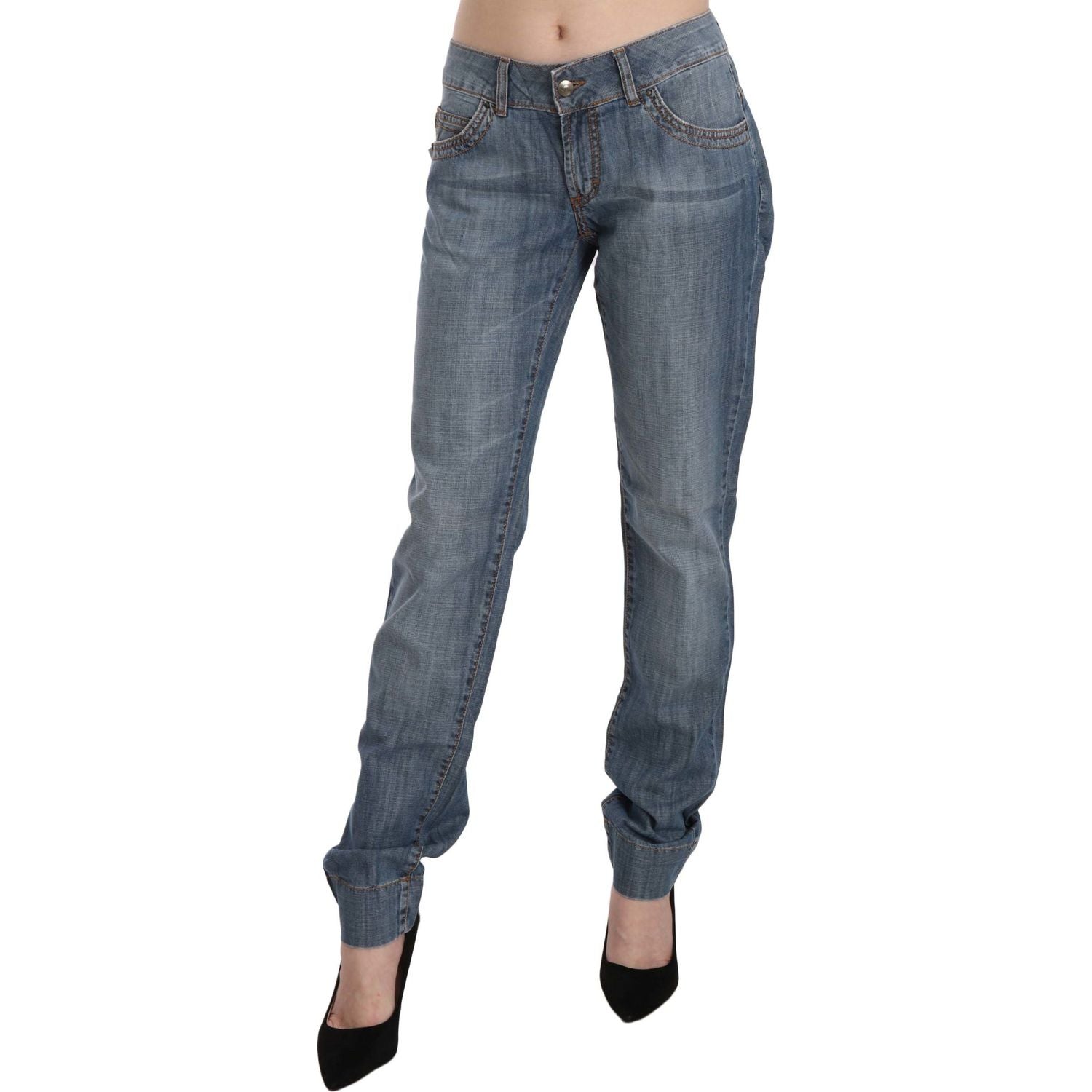 بنطلون جينز ضيق أنيق باللون الأزرق من Just Cavalli