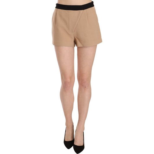 Costume National Shorts Beige Cotton Mid Waist Mini Short TSH3951-42