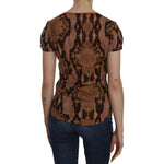 Just Cavalli Snake Skin Print Short Sleeve Top T-shirt TSH3765-44