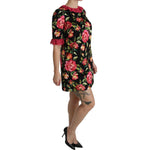 Dolce & Gabbana Floral Pink Lace A-Line Shift Mini Dress DR2085-38