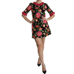 Dolce & Gabbana Floral Pink Lace A-Line Shift Mini Dress DR2085-38