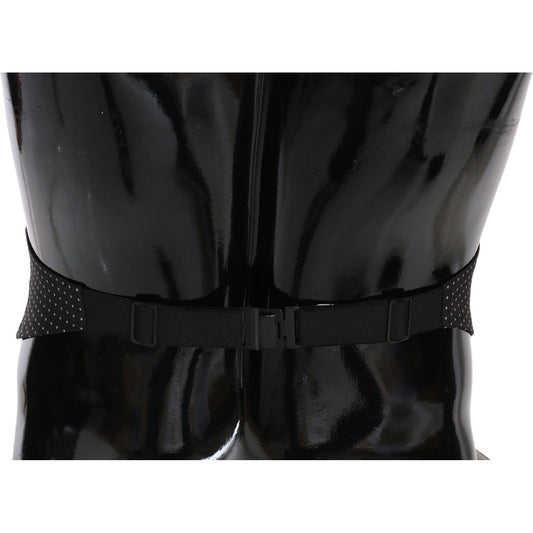 Dolce & Gabbana Black Dotted Waist Belt Silk Cummerbund BEL60459-50