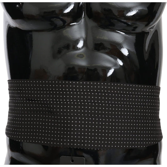 Dolce & Gabbana Black Dotted Waist Belt Silk Cummerbund BEL60459-50