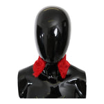 Dolce & Gabbana Red Fur Neck Collar Wrap Lambskin Scarf MS5584