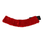 Dolce & Gabbana Red Fur Neck Collar Wrap Lambskin Scarf MS5584