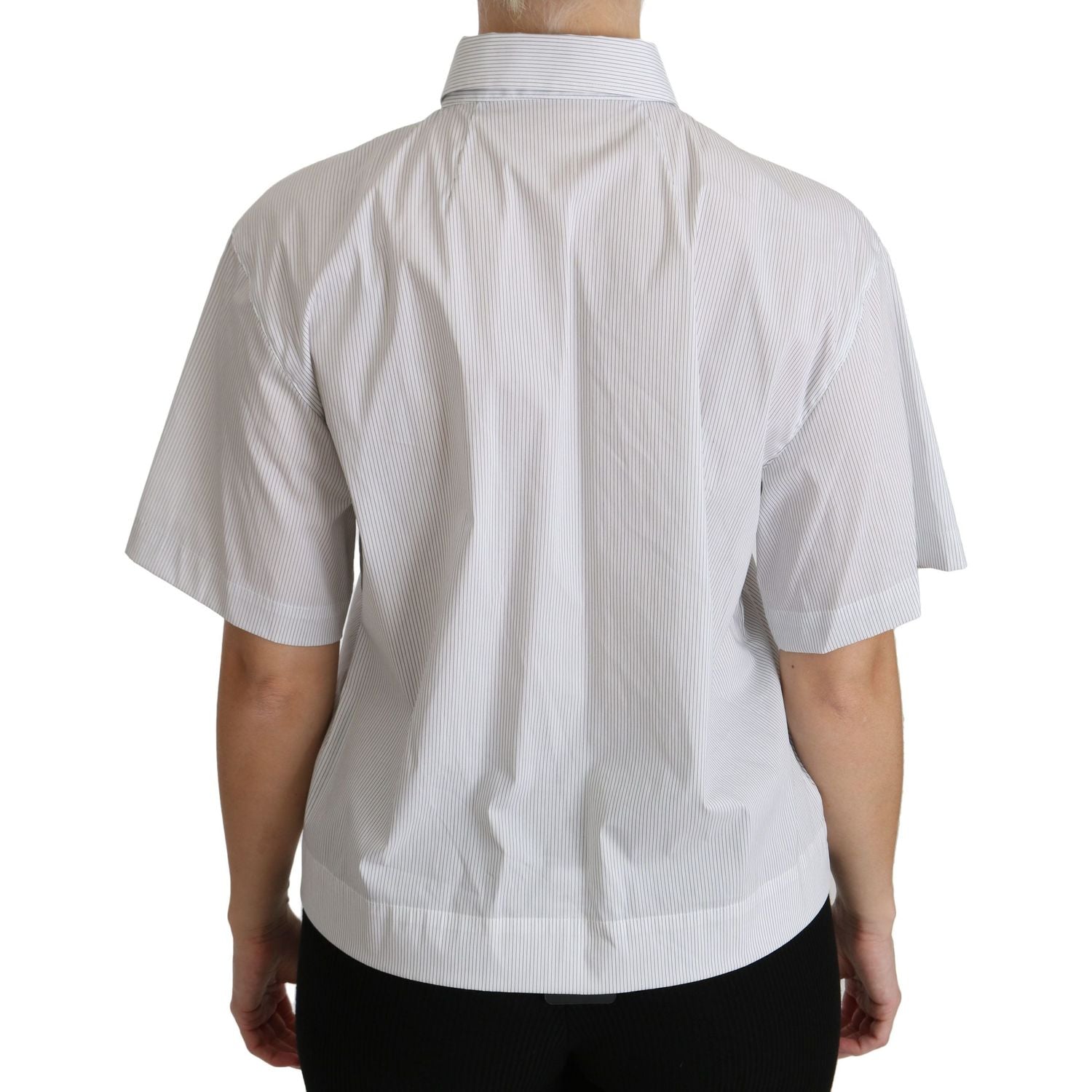 优雅白色棉质 Polo 衫